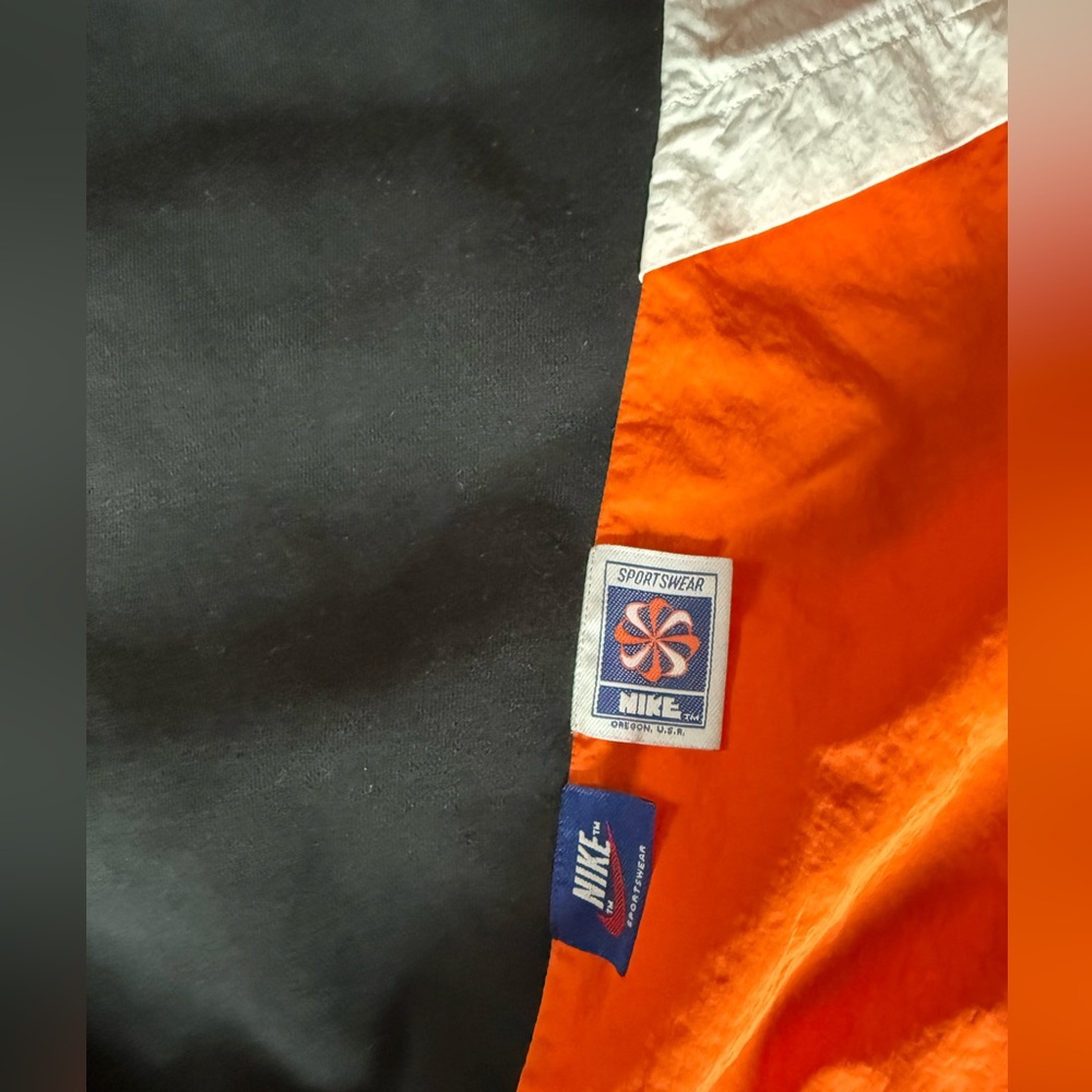 Nike Vintage Y2K 2007 Colorblock Hoodie Windbreaker Sweatshirt |Medium|🖤🧡 - Picture 2 of 7